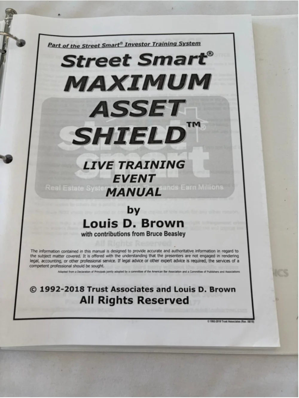 Street Smart Real Estate Investor Training Manuals Set, One Size, #E63